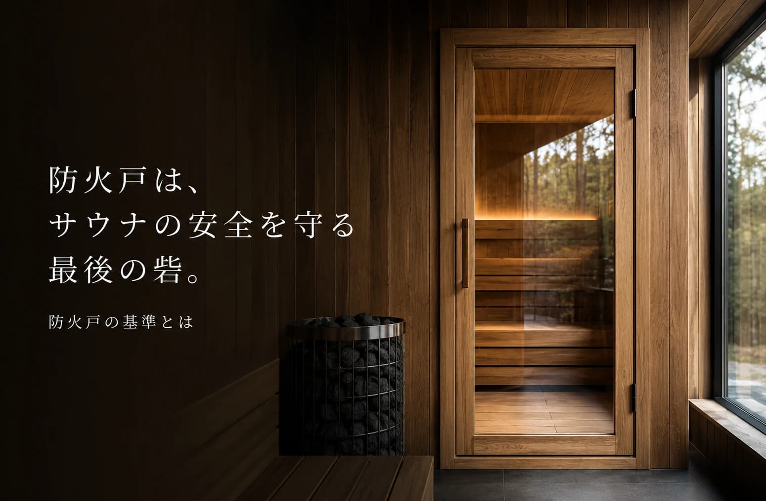 【サウナ開業の壁を越える】デザインと安全性を両立する「サウナ専用防火戸」の重要性と消防法への対応