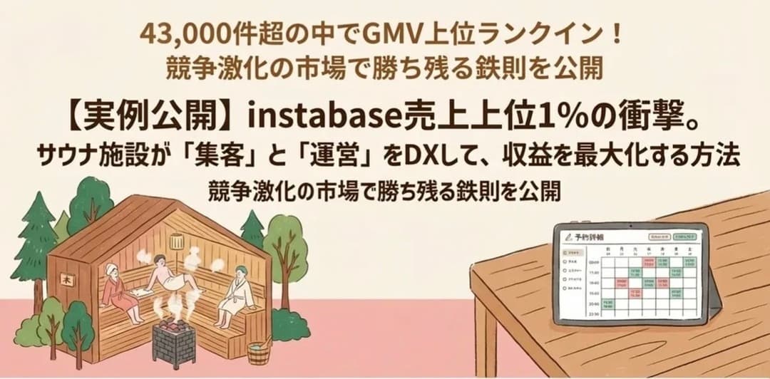 サウナ施設の集客・運営はDXで変わる|instabase売上上位1%施設に学ぶ最新経営戦略